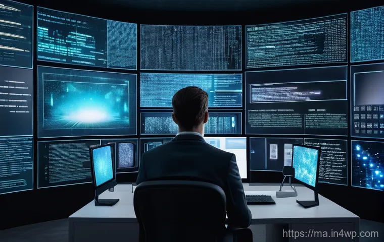 정보 신뢰성 평가의 기술 동향 - **Prompt 1: Information Overload and AI Hallucination**
    A young professional, wearing modern bus...
