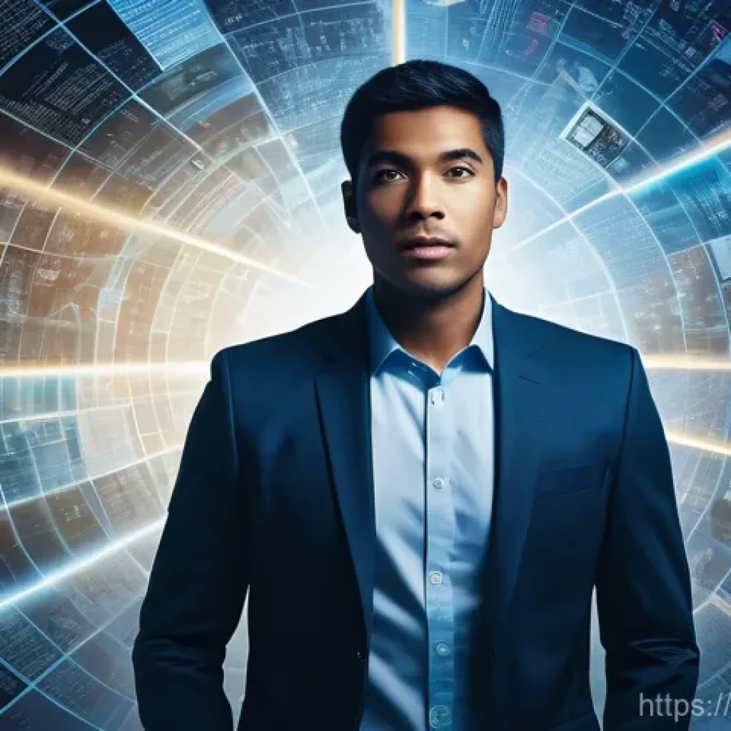 정보 신뢰성 평가를 위한 프레임워크 - A diverse individual, wearing business casual attire, stands confidently amidst a swirling, chaotic ...