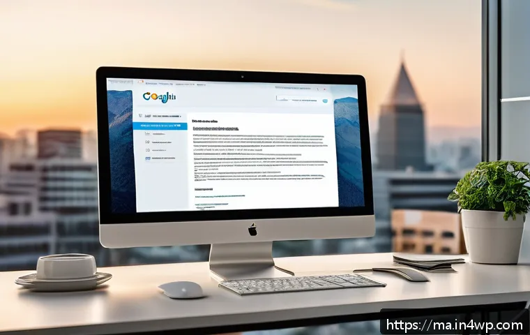 신뢰할 수 있는 웹사이트 선정 가이드 - A detailed digital illustration of a trustworthy website homepage on a computer screen, showing a cl...
