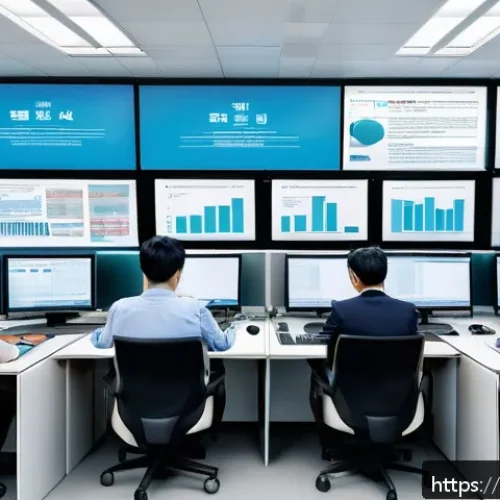 정보의 객관성 판단하기 - A detailed digital illustration of a professional research environment showing a diverse group of pe...