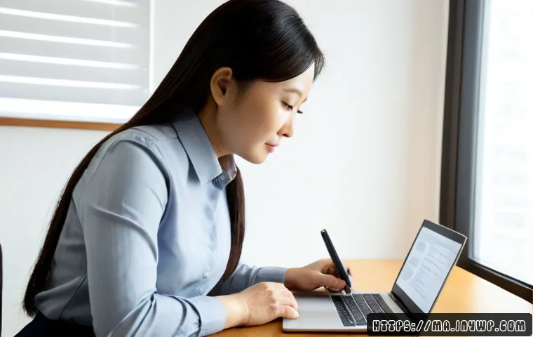 정보의 출처를 분석하는 방법 - Photorealistic home office scene of a thoughtful middle-aged woman comparing two anonymous printed d...
